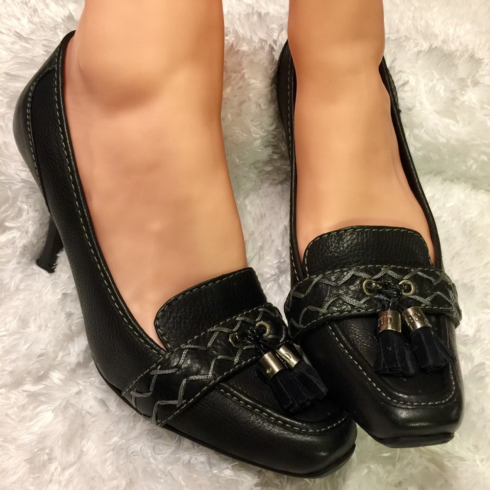 Nine & Co Black 8 Pumps Heels Stilettos Square Toe